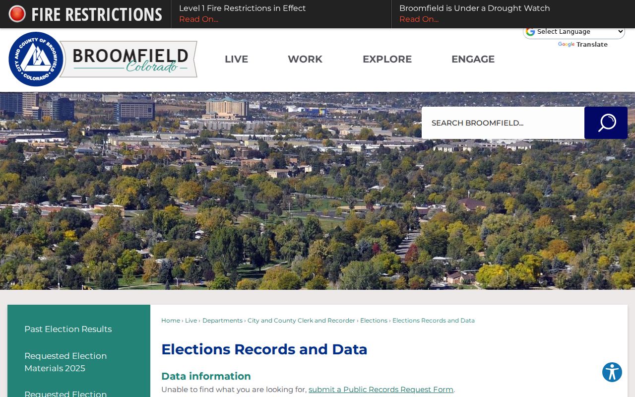 Broomfield residents directory voter registration data record