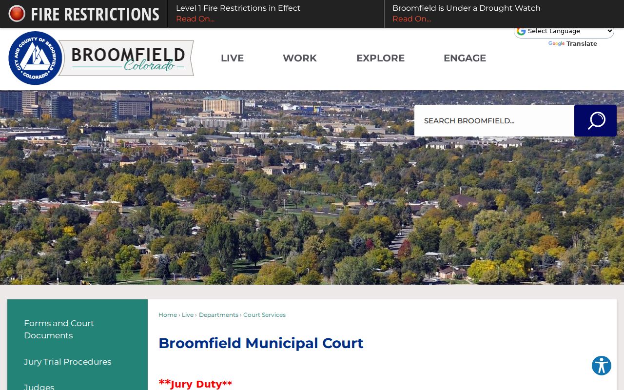 Broomfield residents directory municipal court records source