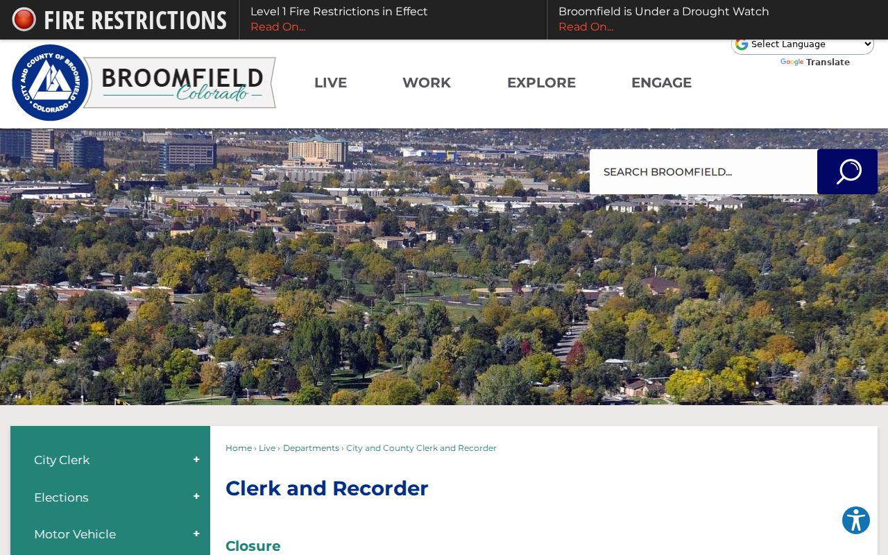 Broomfield residents directory Clerk and Recorder office source