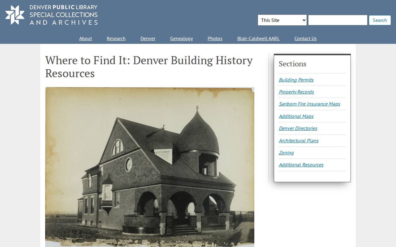 Broomfield previous residents Denver Library house history guide