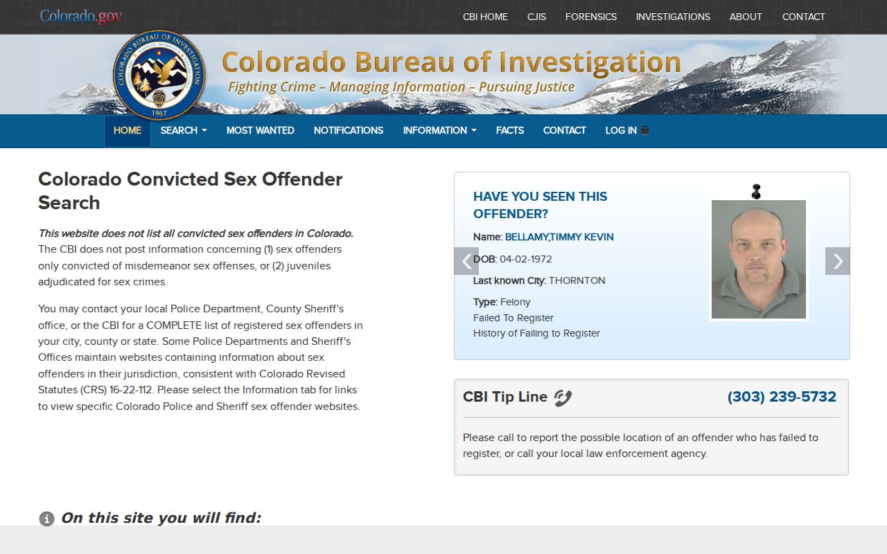 Broomfield resident lookup Colorado registry search record