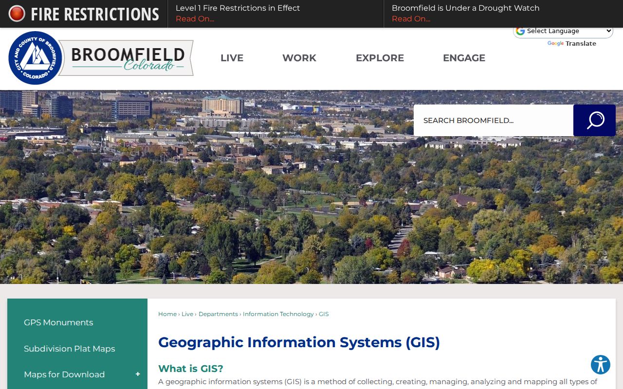 Broomfield ZIP code directory GIS boundary and data resources